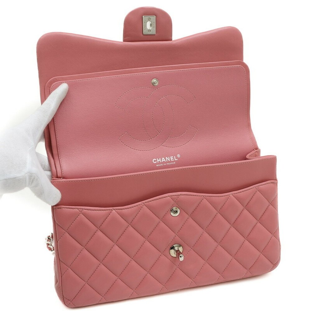 CHANEL Matelasse Double Chain Shoulder Bag Lambskin Pink A58600 - Picture 4 of 10